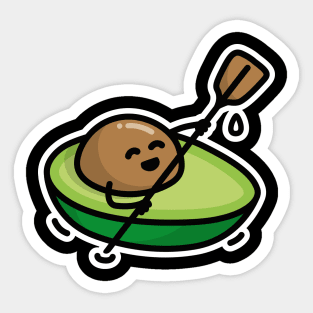 Funny canoe rafting avocado puns kayaking paddling Sticker